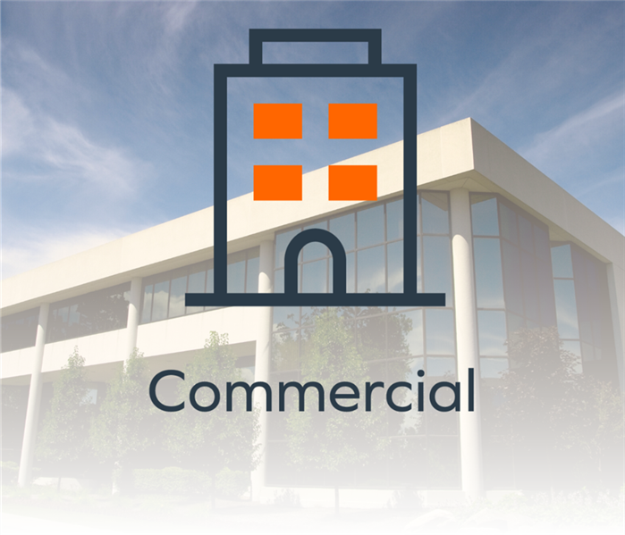 commercial building with commercial icon overlay