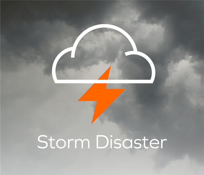 storm damage icons with clouds