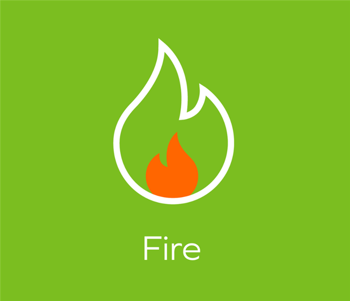 fire icon on green background